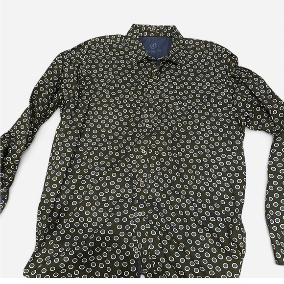 Bugatchi Other - Bugatchi Olive Circle Print Shirt